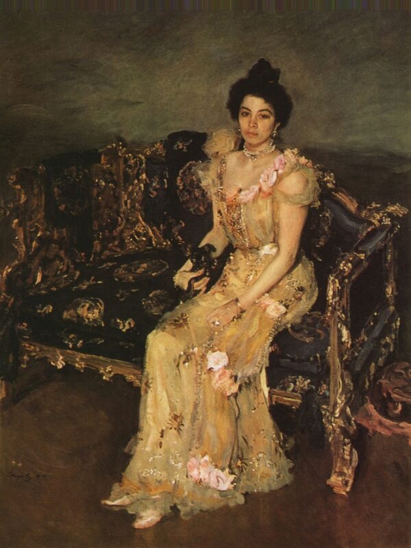 Portrait of S.M. Botkina by Valentin Alexandrovich Serov, hand-painted oil painting reproduction