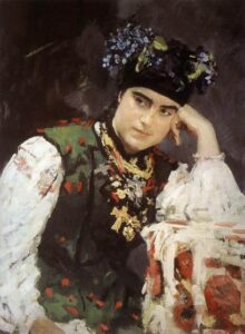 Portrait of S.M. Dragomirova by Valentin Alexandrovich Serov, hand-painted oil painting reproduction