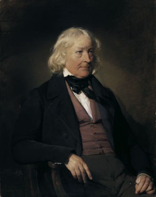 Portrait of Sculptor Bertel Thorvaldsen by Friedrich von Amerling, hand-painted oil reproduction