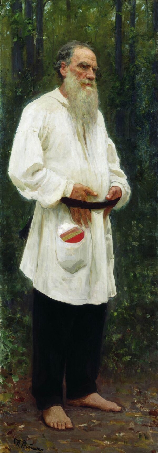 Portrait of Tolstoy in Peasant Dress by Ilya Repin, hand-painted oil painting reproduction