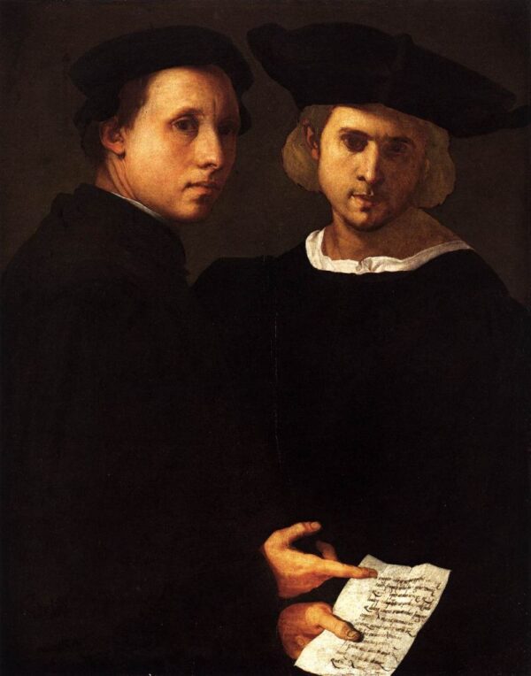 Portrait of Two Friends by Jacopo Pontormo, hand-painted oil painting reproduction