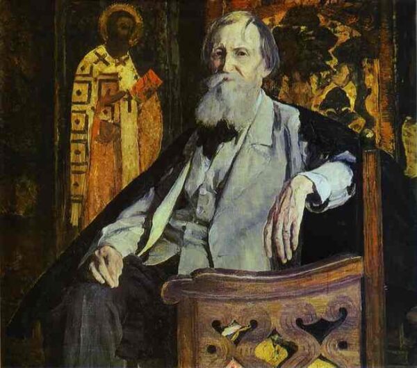 Portrait of Victor Vasnetsov by Mikhail Nesterov, hand-painted oil painting reproduction