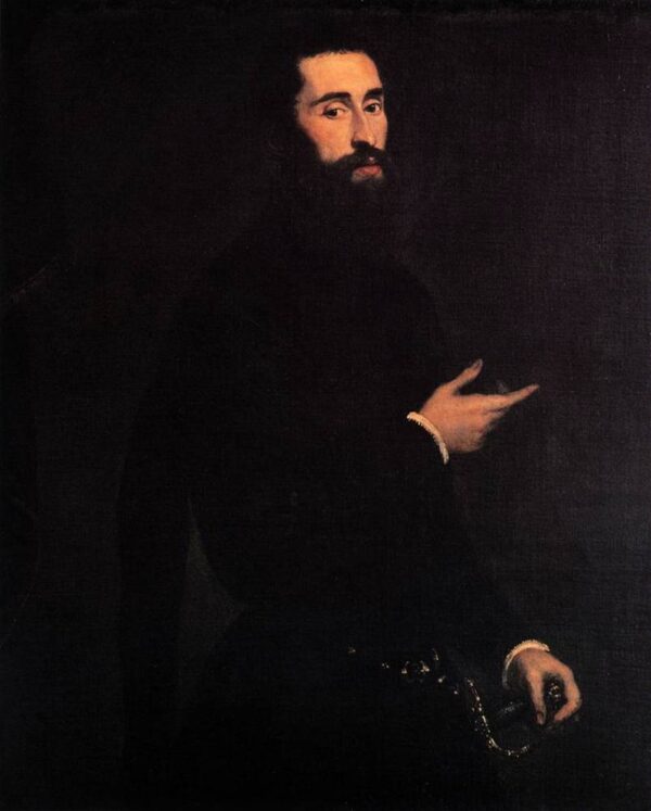 Portrait of a Genoese Nobleman by Tintoretto, hand-painted oil painting reproduction