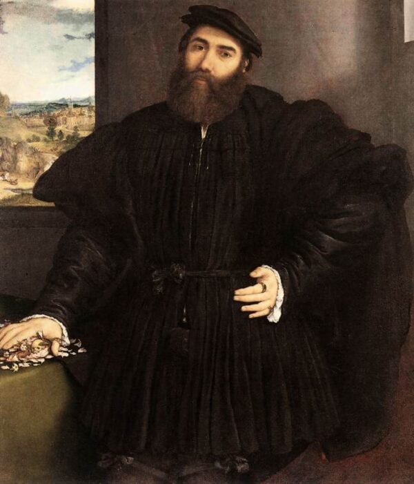 Portrait of a Gentleman by Lorenzo Lotto, hand-painted oil painting reproduction