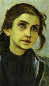 Portrait of a Girl by Mikhail Nesterov, hand-painted oil painting reproduction