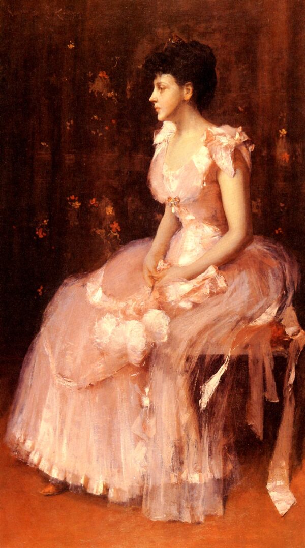 Portrait of a Lady in Pink by William Merritt Chase, hand-painted oil painting reproduction