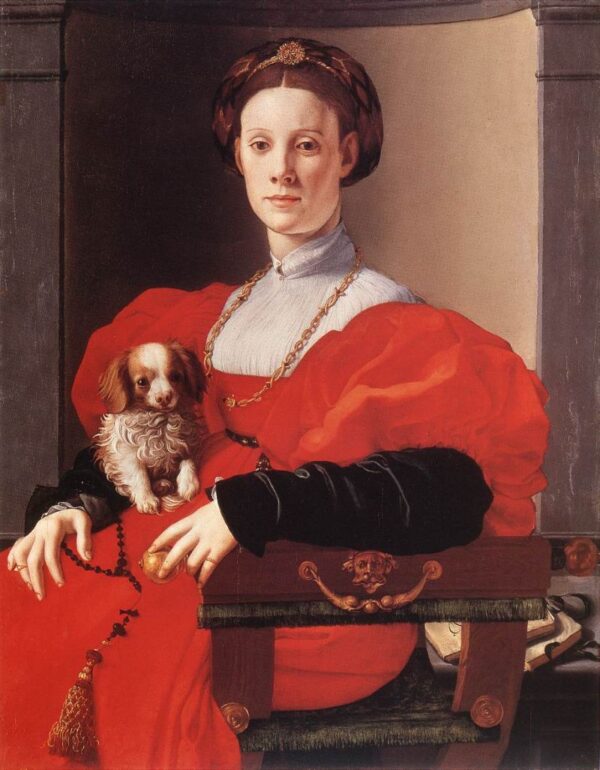 Portrait of a Lady in Red by Jacopo Pontormo, hand-painted oil painting reproduction