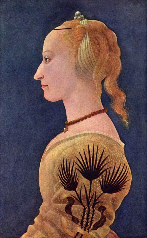 Portrait of a Lady in Yellow by Alessio Baldovinetti, hand-painted oil painting reproduction