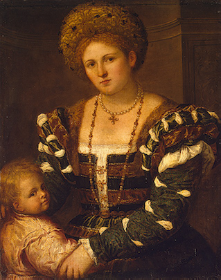 Portrait of a Lady with a Boy by Paris Bordone, hand-painted oil reproduction