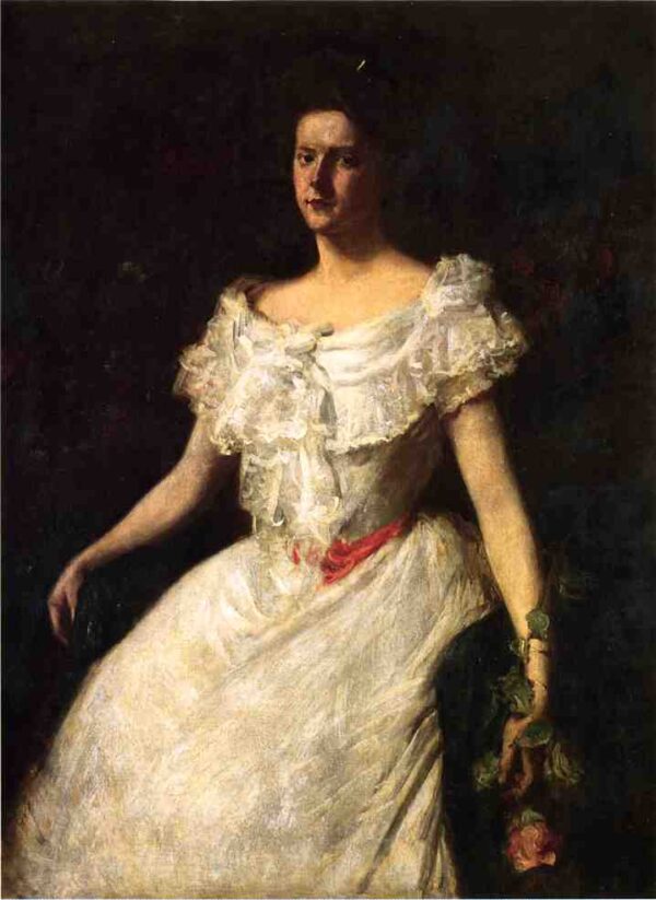 Portrait of a Lady with a Rose by William Merritt Chase, hand-painted oil painting reproduction