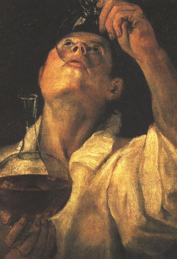 Portrait of a Man Drinking by Annibale Carracci, hand-painted oil painting reproduction