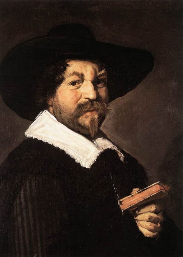 Portrait of a Man Holding a Book by Frans Hals, hand-painted oil painting reproduction