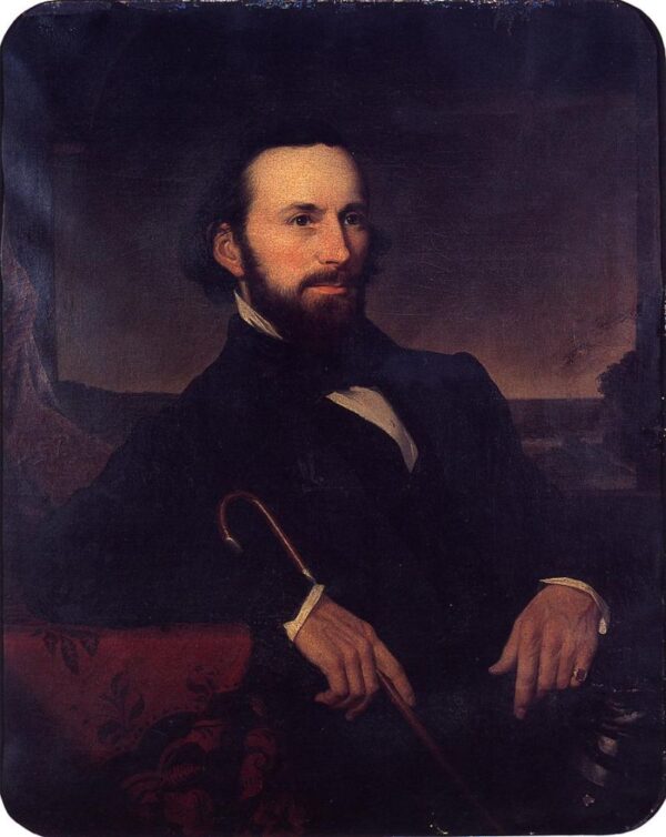 Portrait of a Man Holding a Cane by Martin Johnson Heade, hand-painted oil painting reproduction