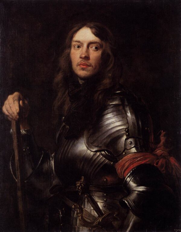 Portrait of a Man in Armour with Red Scarf by Sir Anthony van Dyck, hand-painted oil painting reproduction