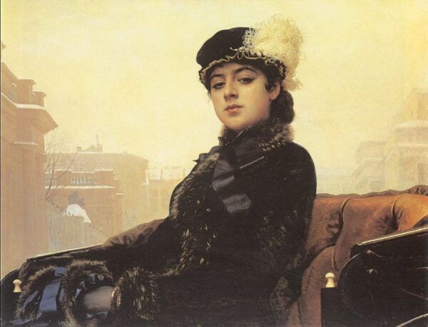 Portrait of a Woman by Ivan Nikolaevich Kramskoy, hand-painted oil painting reproduction
