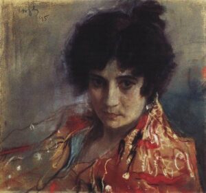 Portrait of a Woman by Valentin Alexandrovich Serov, hand-painted oil painting reproduction