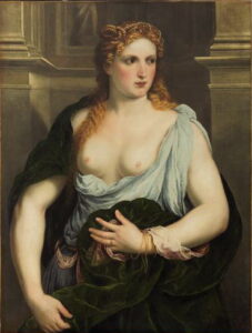Portrait of a Woman in a Green Jacket by Paris Bordone, hand-painted oil painting reproduction