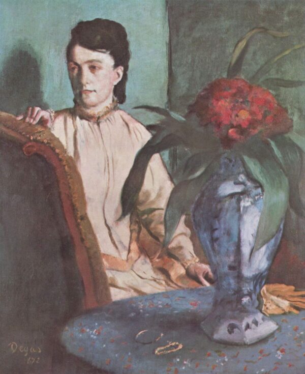 Portrait of a Woman with Vase by Edgar Degas, hand-painted oil painting reproduction