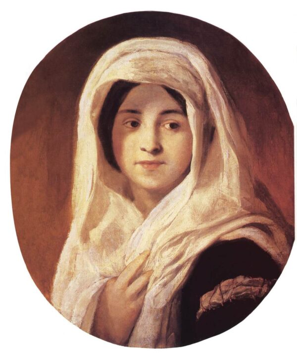 Portrait of a Woman with Veil by Károly Brocky, hand-painted oil painting reproduction