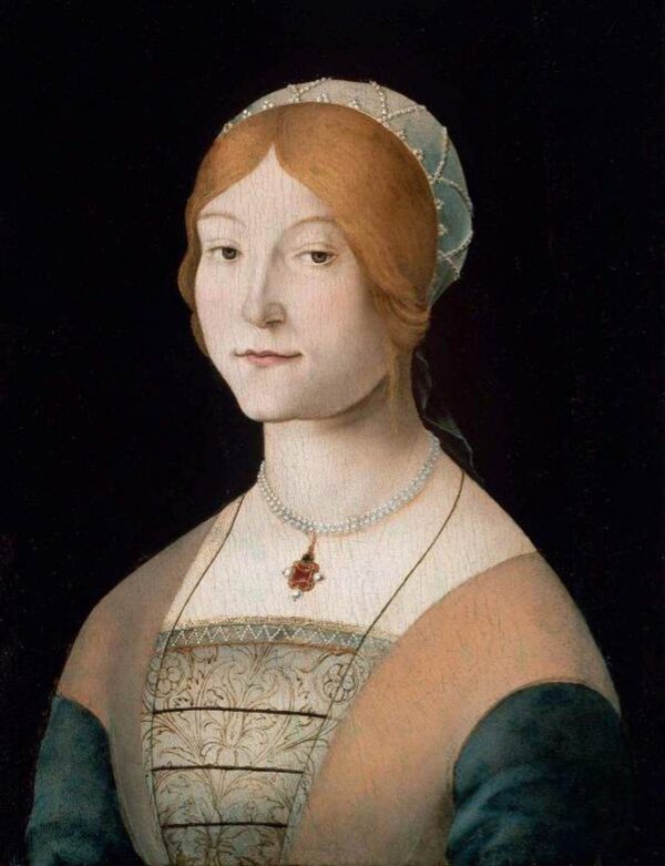 Portrait of a Woman with a Pearl Necklace by Lorenzo Costa, hand-painted oil painting reproduction