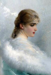 Portrait of a Young Beauty by Vittorio Corcos, hand-painted oil painting reproduction