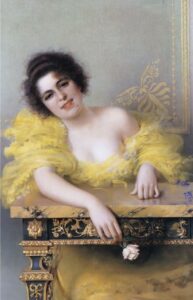 Portrait of a Young Woman by Vittorio Corcos, hand-painted oil painting reproduction