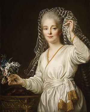 Portrait of a Young Woman as a Vestal Virgin by François-Hubert Drouais, hand-painted oil reproduction