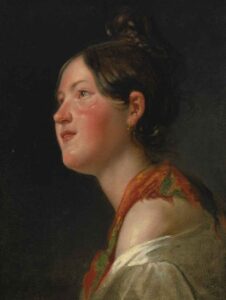 Portrait of a young girl in profile by Friedrich von Amerling, hand-painted oil painting reproduction