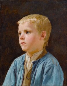 Portrait of boy by Albert Anker, hand-painted oil painting reproduction
