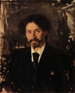 Portrait of the Artist Ilya Repin by Valentin Alexandrovich Serov, hand-painted oil painting reproduction