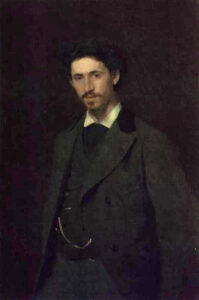 Portrait of the Artist Ilya Repin by Ivan Nikolaevich Kramskoy, hand-painted oil painting reproduction