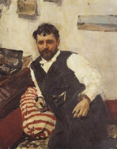 Portrait of the Artist Konstantin Korovin by Valentin Alexandrovich Serov, hand-painted oil painting reproduction