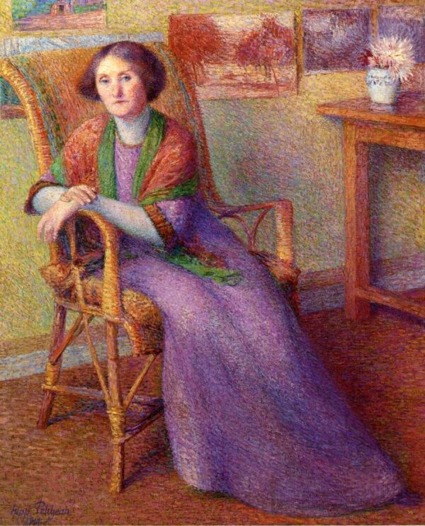 Portrait of the Artist’s Wife by Hippolyte Petitjean, hand-painted oil painting reproduction
