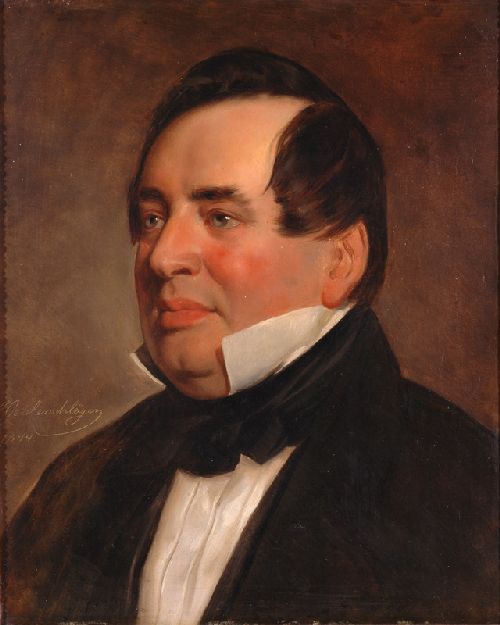 Portrait of the Danish poet Adam Gottlob Oehlenschlaeger by Friedrich von Amerling, hand-painted oil reproduction