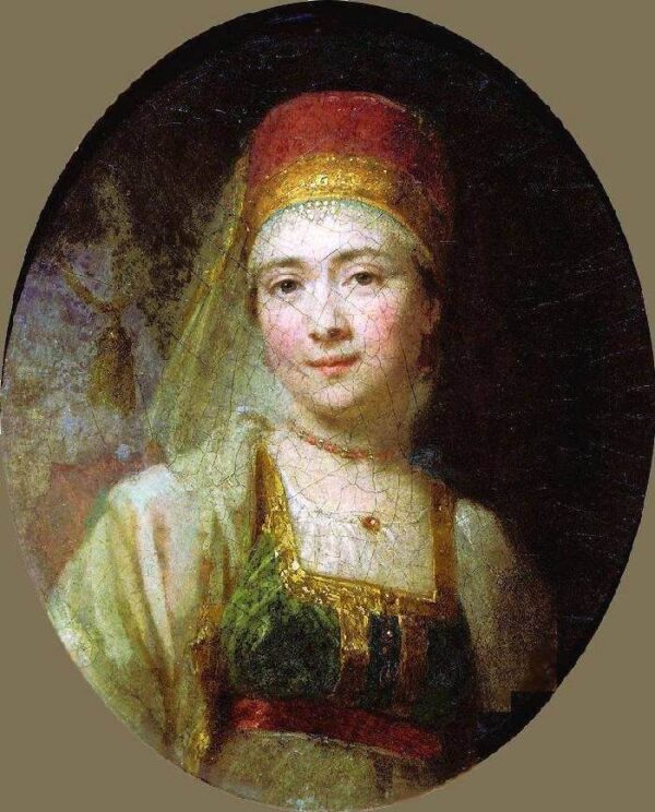Portrait of the Peasant Woman Christina by Vladimir Borovikovsky, hand-painted oil painting reproduction