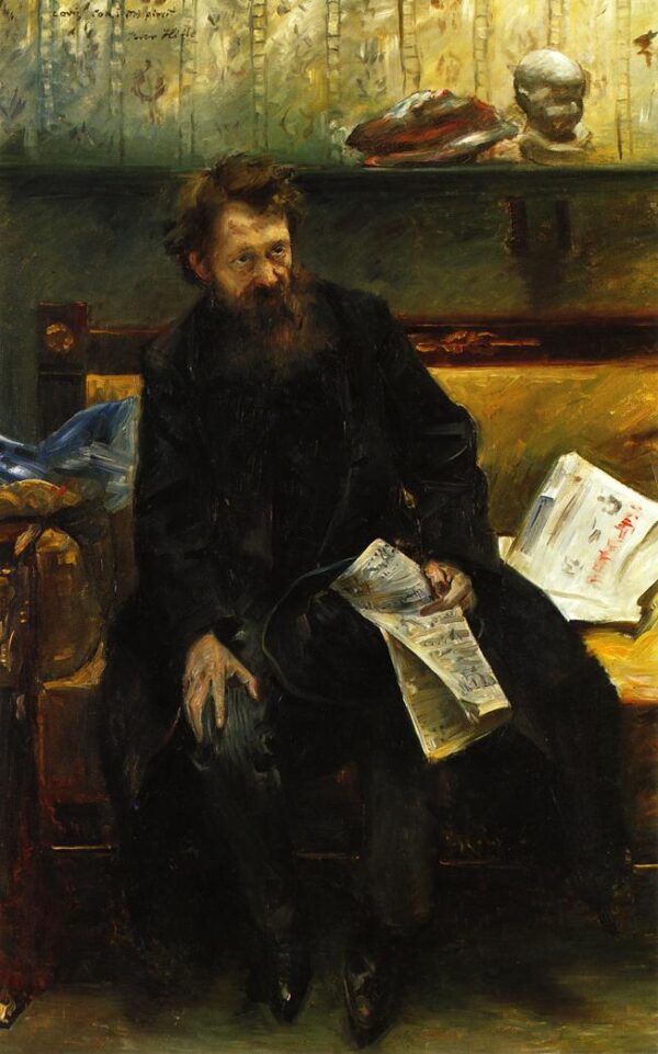 Portrait of the Poet Peter Hille by Lovis Corinth, hand-painted oil painting reproduction