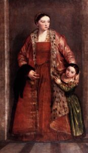 Livia da Porto Thiene and her Daughter Porzia by Paolo Veronese, hand-painted oil painting reproduction