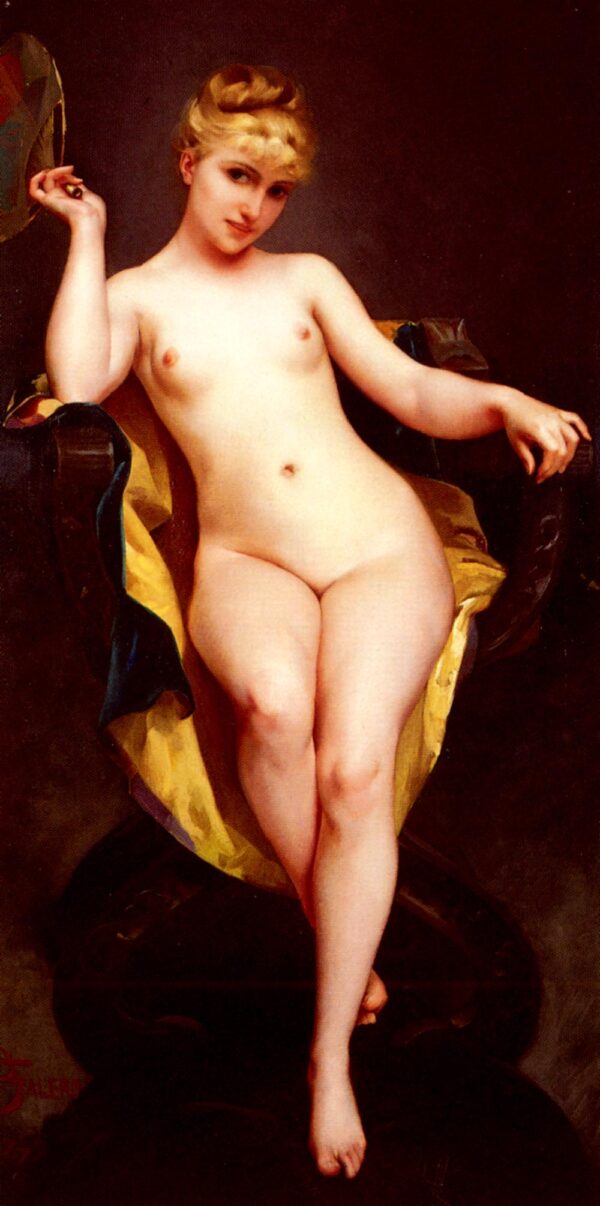 Posing by Luis Ricardo Falero, hand-painted oil painting reproduction