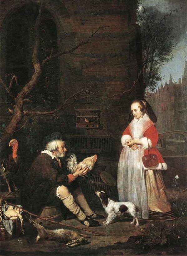 Poultry Seller by Gabriel Metsu, hand-painted oil painting reproduction