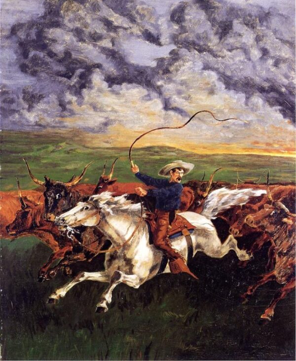 Prairie Fire by Frederic Remington, hand-painted oil painting reproduction