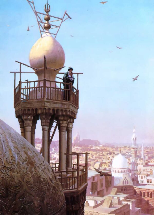 A Muezzin Calling from the Top of a Minaret the Faithful to Prayer by Jean-Léon Gérôme, hand-painted oil painting reproduction