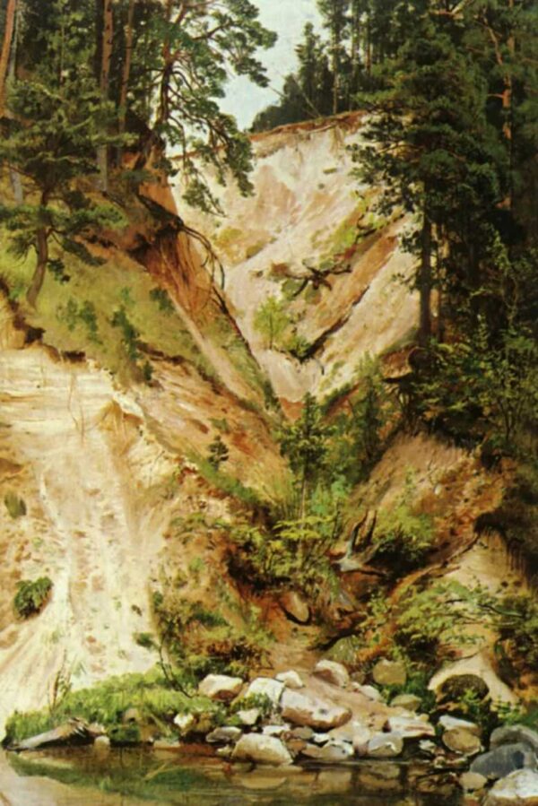 Precipice by Ivan Shishkin, hand-painted oil painting reproduction