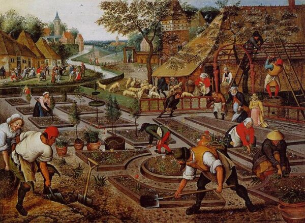 Preparation of the Flower Beds by Pieter Brueghel the Younger, hand-painted oil painting reproduction