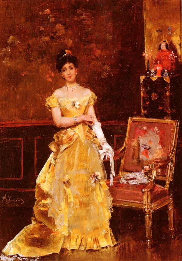 Preparing for the Ball by Alfred Stevens, hand-painted oil painting reproduction