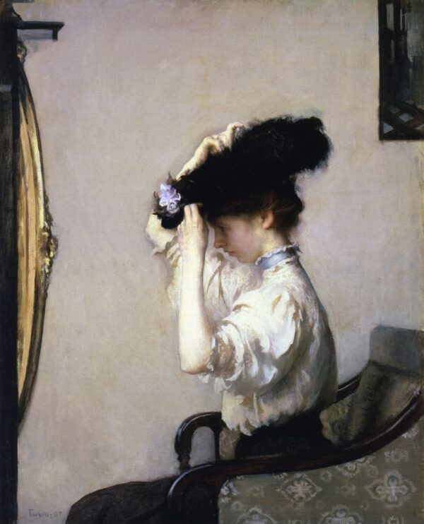 Preparing for the Matinee by Edmund Tarbell, hand-painted oil painting reproduction
