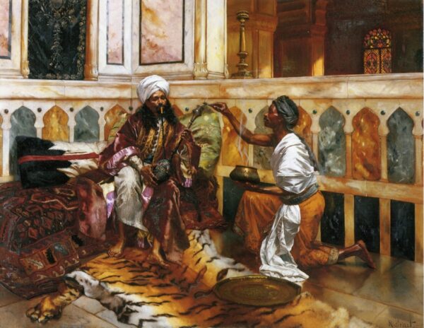 Preparing the Hookah by Rudolf Ernst, hand-painted oil painting reproduction