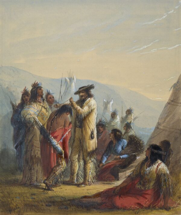 Presents to Indians by Alfred Jacob Miller, hand-painted oil painting reproduction