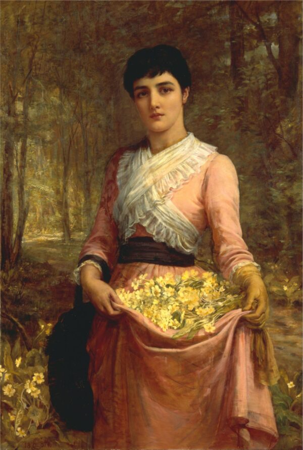 The Daughters of Our Empire – England – The Primrose by Edwin Longsden Long, hand-painted oil painting reproduction