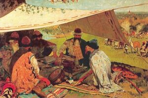 Princely Congress at Uvetichi in 1099 by Sergey Ivanov, hand-painted oil painting reproduction