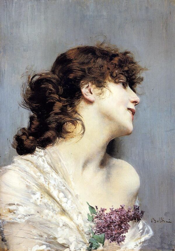 Profile Of A Young Woman by Giovanni Boldini, hand-painted oil painting reproduction